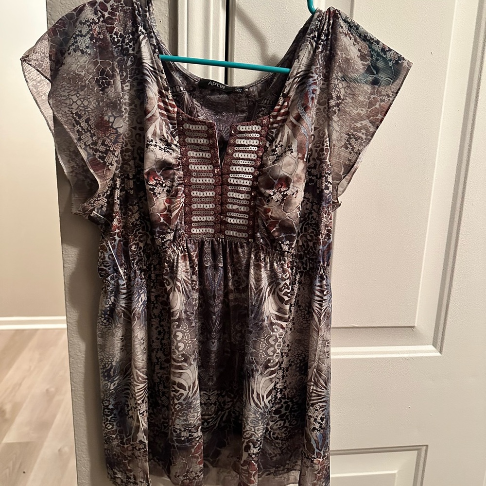 Y2K Animal Mixed Print Mad Max Babydoll Tunic